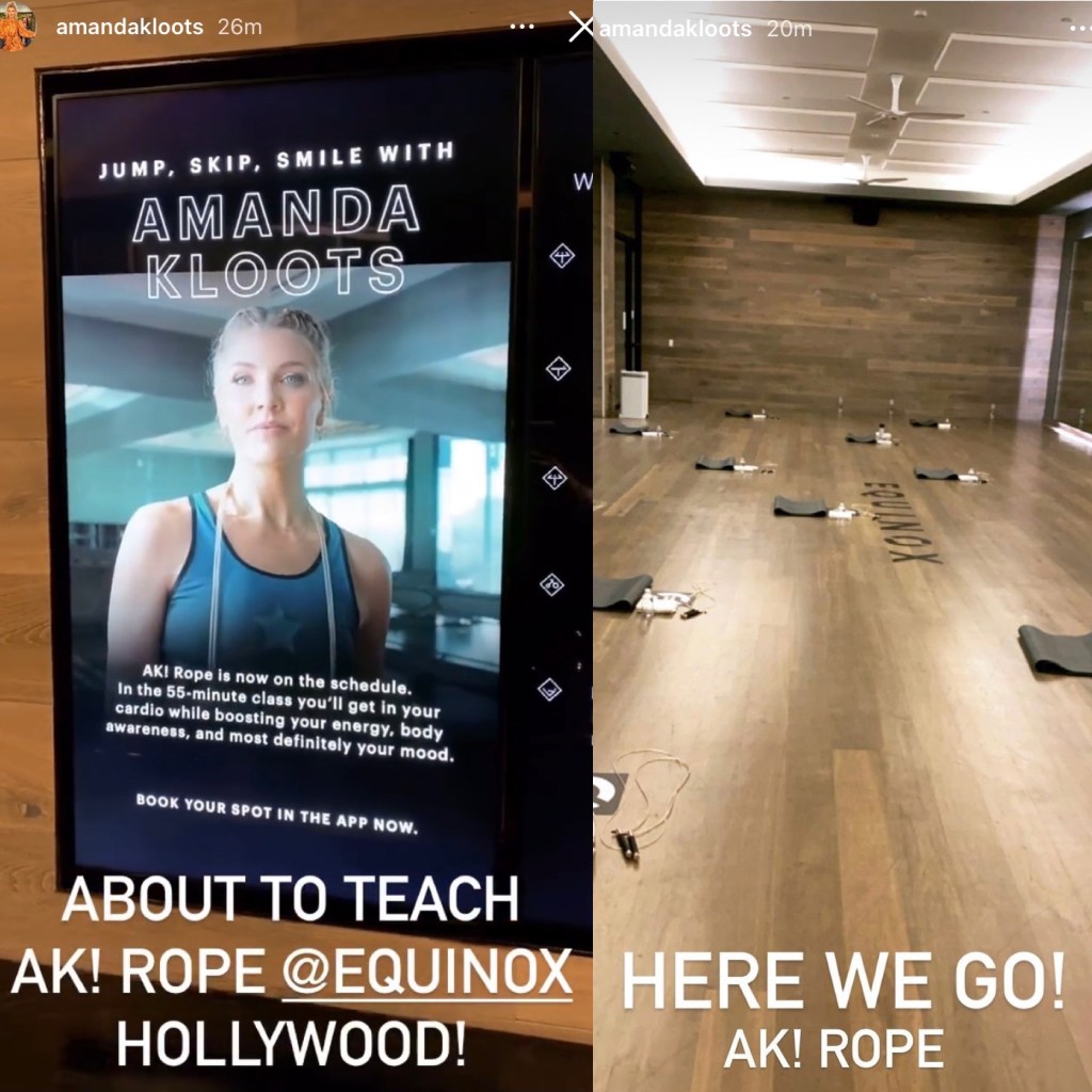Amanda Kloots teaches LA equinox ‘AK Rope’ fitness class 
